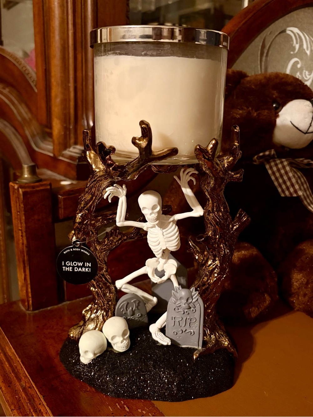 Halloween Bath & Body Works Skeleton Candle Holder